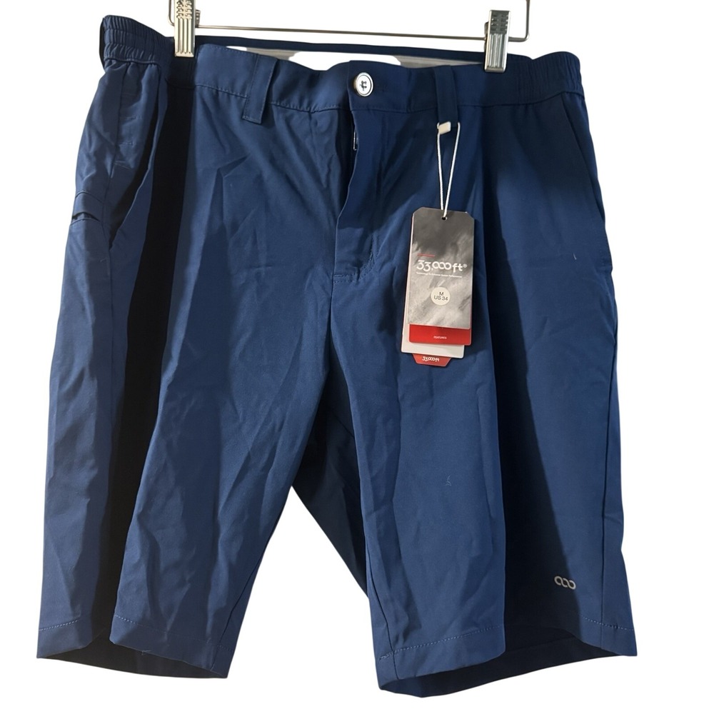 33,000ft Golf Short Blue 34W NWT Stretch Quick-Dry Breathable Clubhouse Active